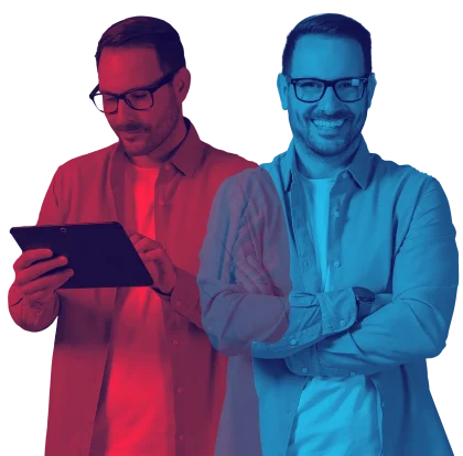 A confident and happy man using Infiterra's subscription commerce platform to transform and grow his business.